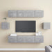 Set de dulapuri TV, 6 piese, gri beton, lemn prelucrat - WALTI WALTI