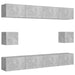 Set de dulapuri TV, 6 piese, gri beton, lemn prelucrat - WALTI WALTI