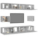 Set de dulapuri TV, 6 piese, gri beton, lemn prelucrat - WALTI WALTI