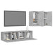 Set de dulapuri TV, 4 piese, gri beton, lemn prelucrat - WALTI WALTI