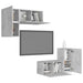 Set de dulapuri TV, 4 piese, gri beton, lemn prelucrat - WALTI WALTI