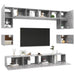 Set de dulapuri TV, 8 piese, gri beton, lemn prelucrat - WALTI WALTI