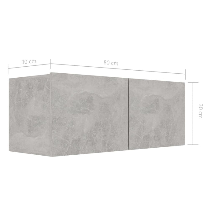 Set de dulapuri TV, 8 piese, gri beton, lemn prelucrat - WALTI WALTI