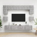 Set de dulapuri TV, 8 piese, gri beton, lemn prelucrat - WALTI WALTI