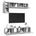 Set de dulapuri TV, 5 piese, gri beton, lemn prelucrat - WALTI WALTI