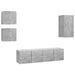 Set de dulapuri TV, 5 piese, gri beton, lemn prelucrat - WALTI WALTI