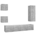 Set de dulapuri TV, 5 piese, gri beton, lemn prelucrat - WALTI WALTI