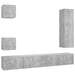 Set de dulapuri TV, 5 piese, gri beton, lemn prelucrat - WALTI WALTI