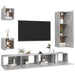 Set de dulapuri TV, 5 piese, gri beton, lemn prelucrat - WALTI WALTI