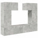 Set de dulapuri TV, 6 piese, gri beton, lemn prelucrat - WALTI WALTI