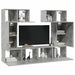 Set de dulapuri TV, 6 piese, gri beton, lemn prelucrat - WALTI WALTI