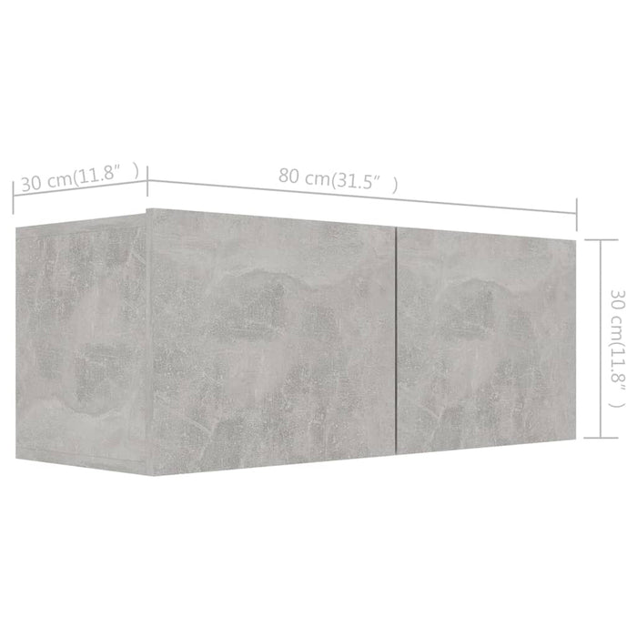 Set de dulapuri TV, 3 piese, gri beton, lemn prelucrat WALTI