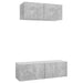 Set de dulapuri TV, 2 piese, gri beton, lemn prelucrat - WALTI WALTI