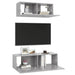 Set de dulapuri TV, 2 piese, gri beton, lemn prelucrat - WALTI WALTI