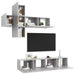 Set de dulapuri TV, 7 piese, gri beton, lemn prelucrat - WALTI WALTI