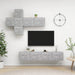 Set de dulapuri TV, 7 piese, gri beton, lemn prelucrat - WALTI WALTI