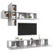 Set de dulapuri TV, 7 piese, gri beton, lemn prelucrat - WALTI WALTI