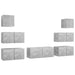 Set de dulapuri TV, 7 piese, gri beton, lemn prelucrat - WALTI WALTI