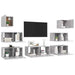 Set de dulapuri TV, 7 piese, gri beton, lemn prelucrat - WALTI WALTI