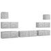 Set de dulap TV, 7 piese, gri beton, lemn prelucrat - WALTI WALTI