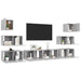 Set de dulapuri TV, 8 piese, gri beton, lemn prelucrat - WALTI WALTI