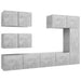 Set de dulapuri TV, 6 piese, gri beton, lemn prelucrat - WALTI WALTI
