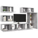 Set de dulapuri TV, 6 piese, gri beton, lemn prelucrat - WALTI WALTI