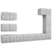 Set de dulapuri TV, 8 piese, gri beton, lemn prelucrat - WALTI WALTI