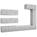 Set de dulapuri TV, 7 piese, gri beton, lemn prelucrat - WALTI WALTI