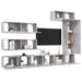 Set de dulapuri TV, 7 piese, gri beton, lemn prelucrat - WALTI WALTI