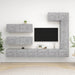 Set de dulapuri TV, 7 piese, gri beton, lemn prelucrat - WALTI WALTI