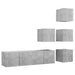 Set de dulapuri TV, 6 piese, gri beton, lemn prelucrat - WALTI WALTI