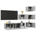 Set de dulapuri TV, 6 piese, gri beton, lemn prelucrat - WALTI WALTI