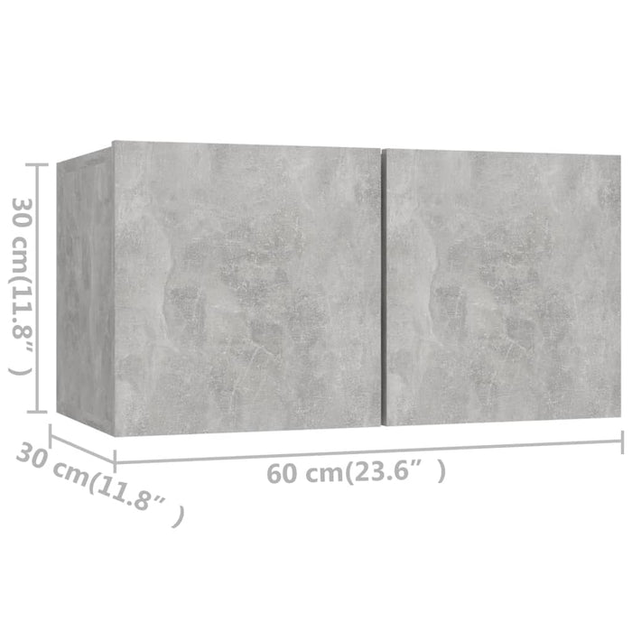 Set de dulapuri TV, 6 piese, gri beton, lemn prelucrat - WALTI WALTI