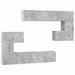 Set de dulapuri TV, 8 piese, gri beton, lemn prelucrat - WALTI WALTI