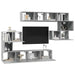 Set de dulapuri TV, 8 piese, gri beton, lemn prelucrat - WALTI WALTI
