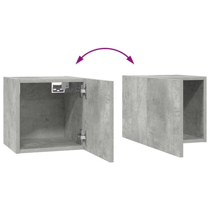 Set de dulapuri TV, 8 piese, gri beton, lemn prelucrat - WALTI WALTI