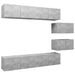 Set de dulapuri TV, 6 piese, gri beton, lemn prelucrat - WALTI WALTI