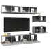 Set de dulapuri TV, 6 piese, gri beton, lemn prelucrat - WALTI WALTI