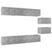 Set de dulapuri TV, 8 piese, gri beton, lemn prelucrat - WALTI WALTI