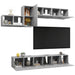 Set de dulapuri TV, 7 piese, gri beton, lemn prelucrat - WALTI WALTI