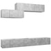 Set de dulapuri TV, 6 piese, gri beton, lemn prelucrat - WALTI WALTI