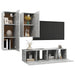 Set de dulapuri TV, 4 piese, gri beton, lemn prelucrat - WALTI WALTI