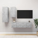 Set de dulapuri TV, 4 piese, gri beton, lemn prelucrat - WALTI WALTI