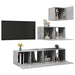Set de dulapuri TV, 4 piese, gri beton, lemn prelucrat - WALTI WALTI
