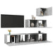 Set de dulapuri TV, 4 piese, gri beton, lemn prelucrat - WALTI WALTI