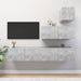 Set de dulapuri TV, 4 piese, gri beton, lemn prelucrat - WALTI WALTI