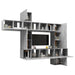 Set de dulapuri TV, 10 piese, gri beton, lemn prelucrat - WALTI WALTI