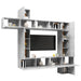 Set de dulapuri TV, 9 piese, gri beton, lemn prelucrat - WALTI WALTI