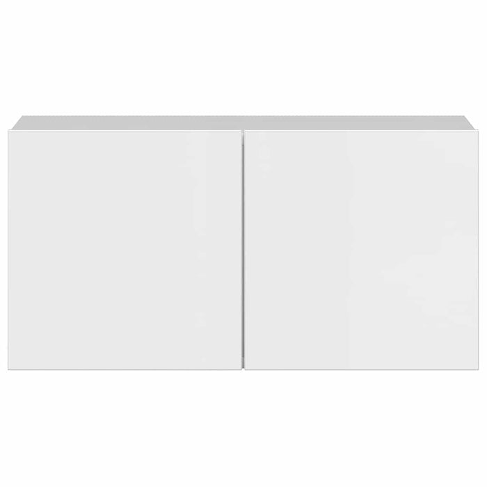 Set de dulapuri TV, 5 piese, alb extralucios, lemn prelucrat WALTI